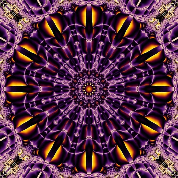 Mandala lilla/gul