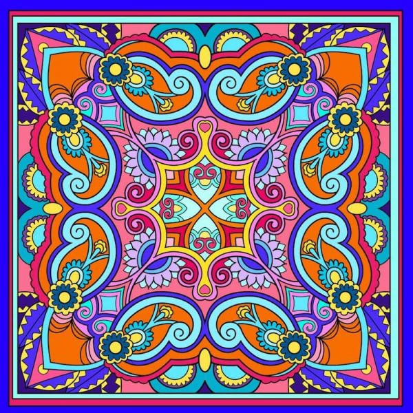 Mandala orange/blå