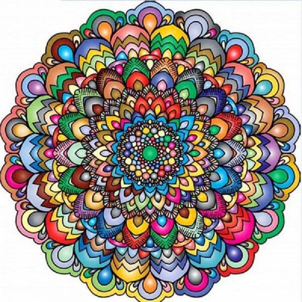 Mandala-flerfarvet