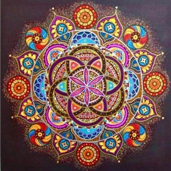 Mandala rød og lilla