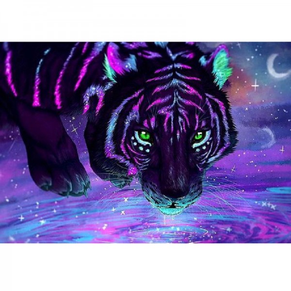 Tiger i neon farve
