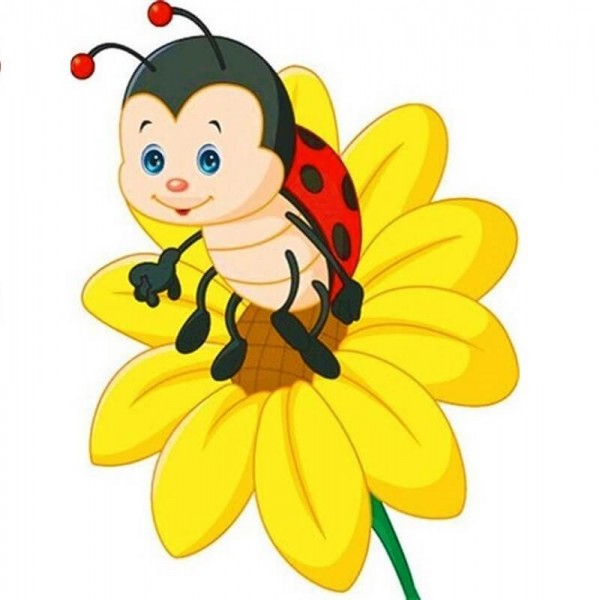 Mariehøne på blomst