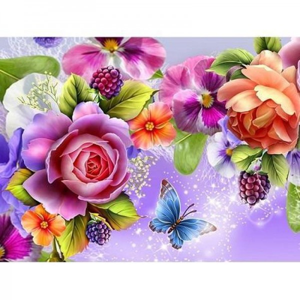 Forskellige farvede blomster