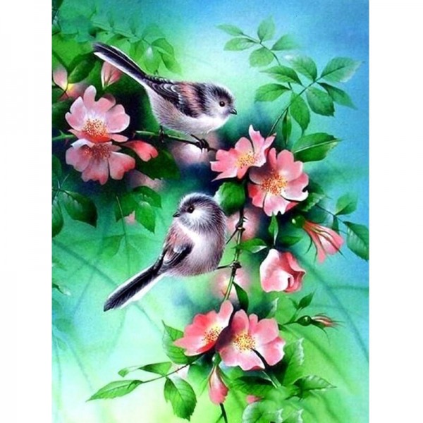 Fugle med blomster