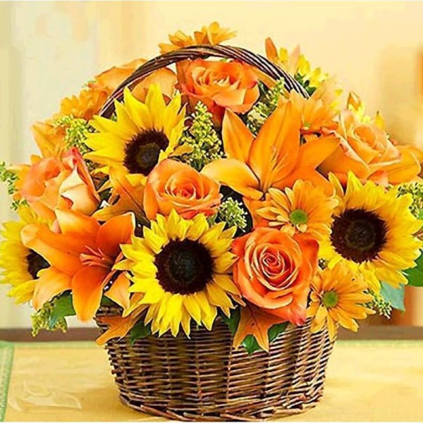 Kurv med blomster